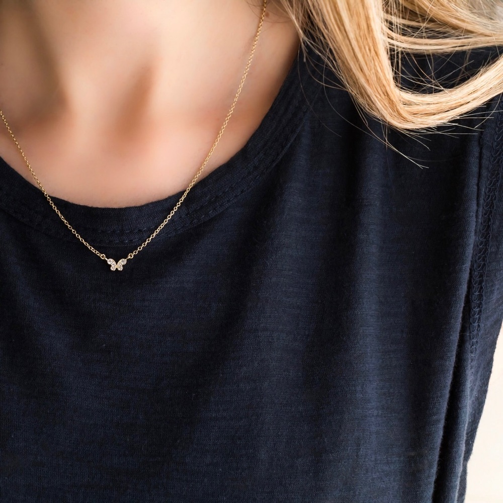 Petite Butterfly Necklace | 14k Gold Plated - Picture 2 of 8